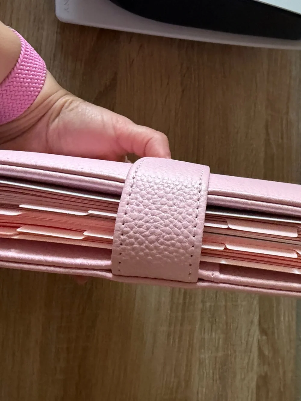 Pink Pebbled Faux Leather Personal Organizer